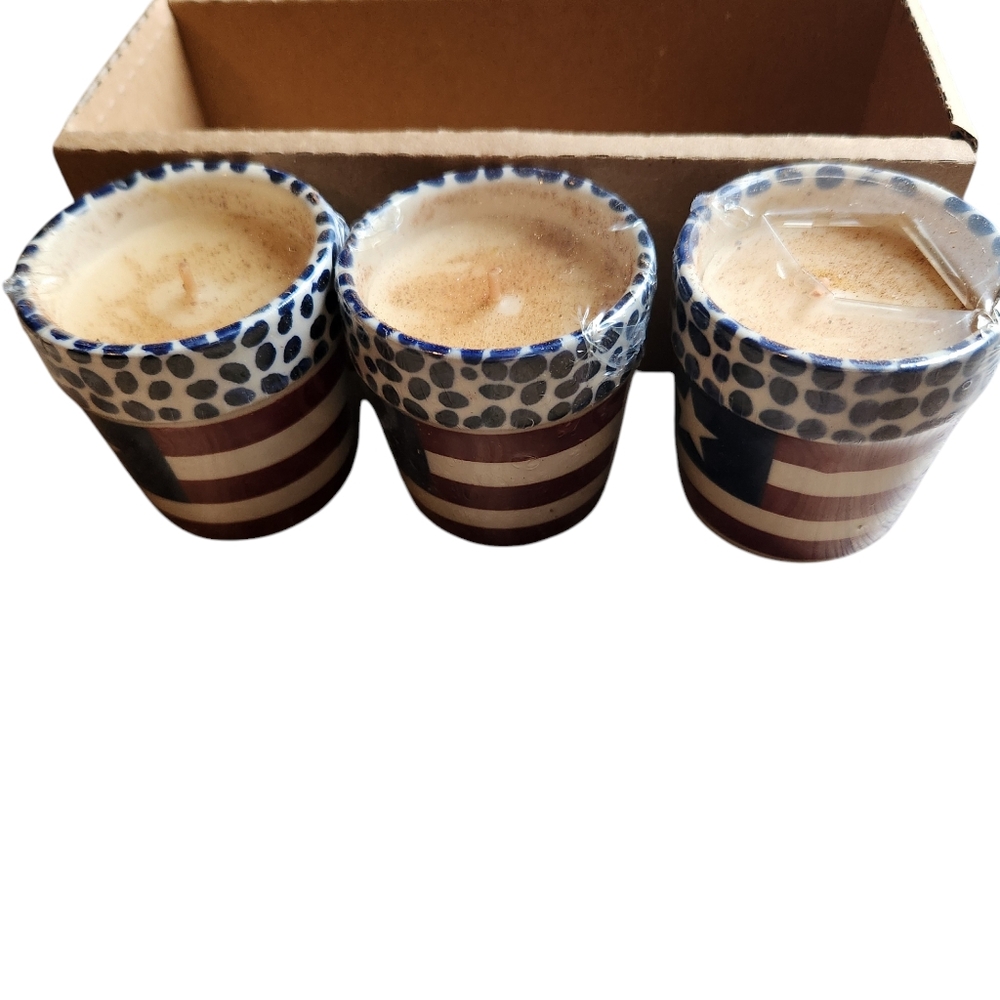 At Home America Americana Votive Set of 3 NIB